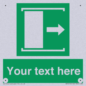 Custom sign safe condition Door slides right to open